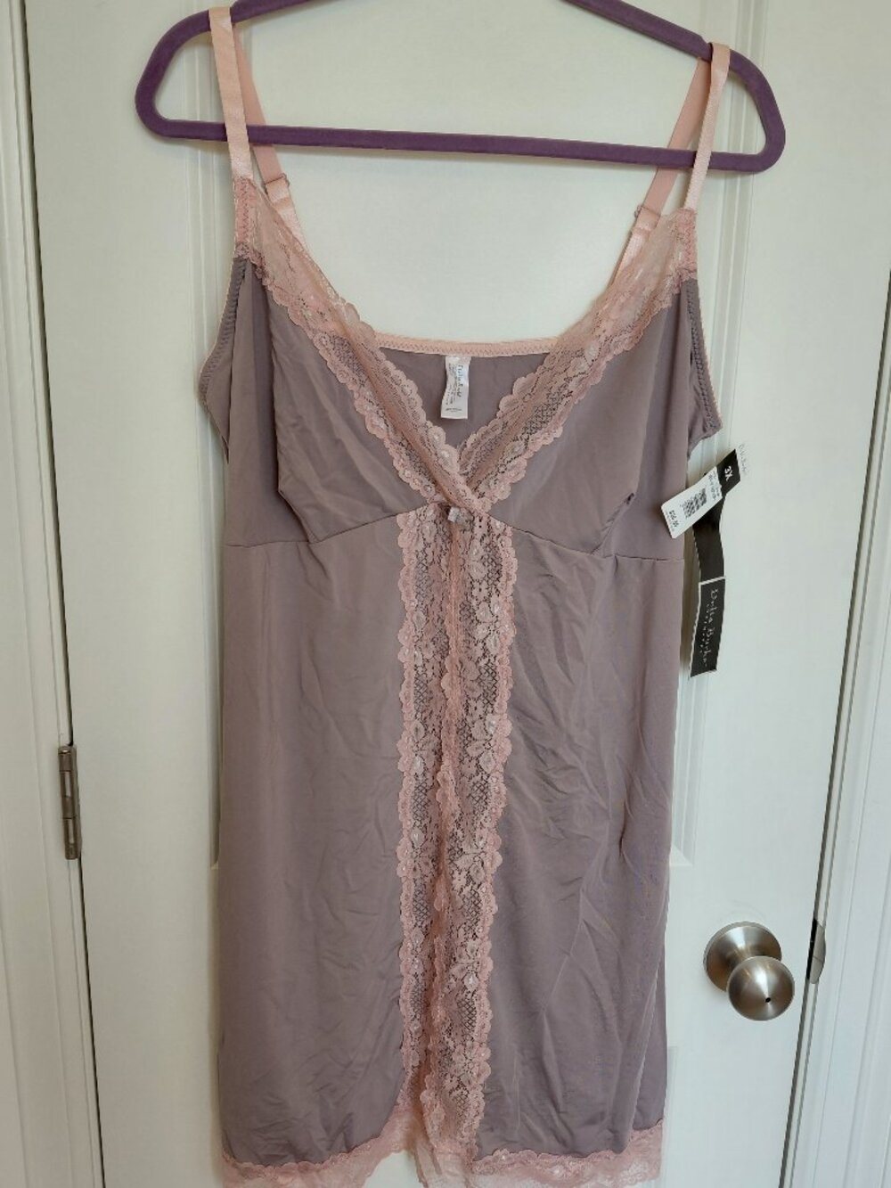 Pink & Taupe Lace Chemise